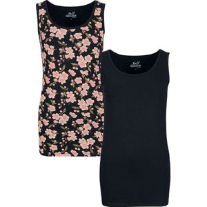 Full Volume set van twee zwarte tops met all-over print - Dames - M