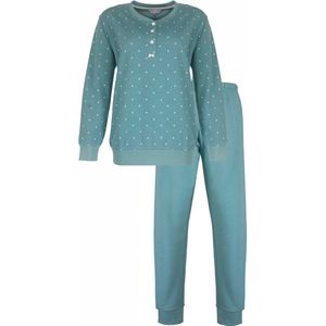 Tenderness-Dames Pyjama-Fleece-Bolletjes-Groen. - Maat L