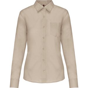 Kariban Overhemd in onderhoudsvriendelijk polykatoen-popeline dames K549 - Beige - XL