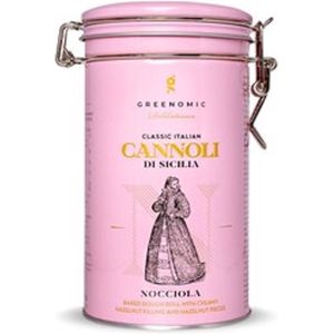 Bella Vita Cannoli di Sicilia Nocciola in blik - Cannoli hazelnootcreme - Italiaanse lekkernijen - Italiaanse koekjes - Geschenkverpakking - Koek in blik