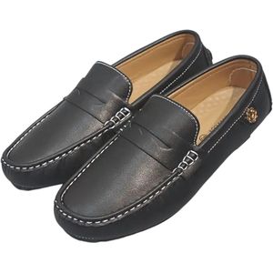 Livano Loafers Heren - Met Hak - Herenschoenen - Instappers - Zwart - Maat 39.5