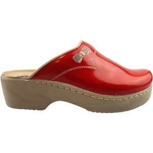 Folio Rood met geborduurd strikje - kunststof zool en medisch voetbed - maat 38