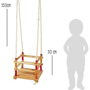 Houten schommelstoel - evenwichtssysteem stimuleren - indoor outdoor - vanaf 18 maanden 1049