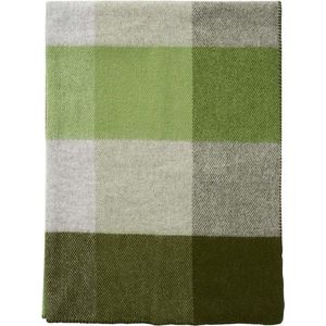 Klippan - BLOCK - Wollen Plaid - Groen Grijs Lichtgroen - 130cm x 180cm - 100% Eco Lamswol