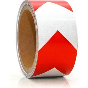 Reflecterende tape Zelfklevend 5m x 5cm Reflecterende waarschuwingsband Kleefband rood wit