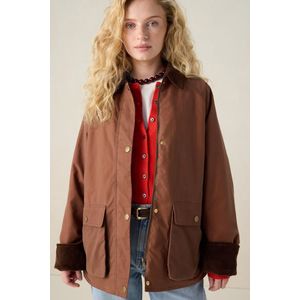Bruine wax jas