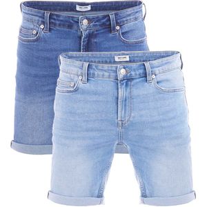 Only & Sons Heren Short Broeken ONSPLY 2er Pack regular/straight Fit Blauw Volwassenen 2 Pack Korte Jeans Broeken