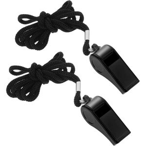 Allecto Plus - Fluitje 2 stuks voor coaches en sporttraining - Luide heldere plastic fluitjes met lanyard - Geschikt voor volwassenen - Fluit noodgeval voor leraar, politie en ambtenaren