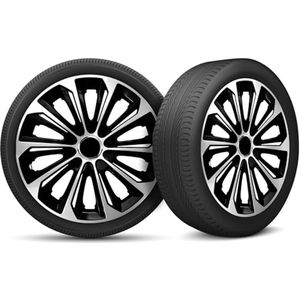 Universele Wieldoppen Set van 4 - Geschikt voor Stalen Wielen - 15 Inch Zilverkleurig