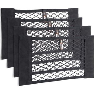 Kofferbak-nettas met klittenband, 4 auto-organizers, 40 x 25 cm, elastisch opbergnet voor auto's, auto-accessoires, gadget