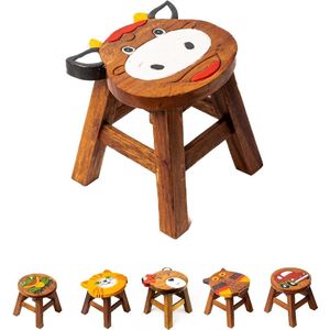 opstapkruk voor kinderen van hout - handgemaakt in premium kwaliteit - houten trap van massief hout - grote keuze aan design als stoel, voetenbank & kruk