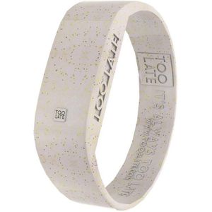 TOO LATE - Led horloge Glitter - siliconen - wit - polsmaat S