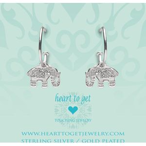 Heart to Get 925 Sterling Zilveren Bohemian Elephant Oorbellen  - Zilver