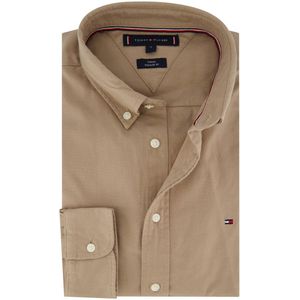 Tommy Hilfiger - Regular Fit - Overhemd - Bruin