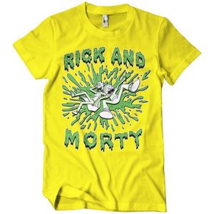 Rick And Morty Splash T-Shirt Yellow-S