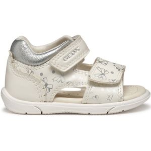 Geox B Zapito Girl, meisjes 0-24, Wit Zilver, 19 EU