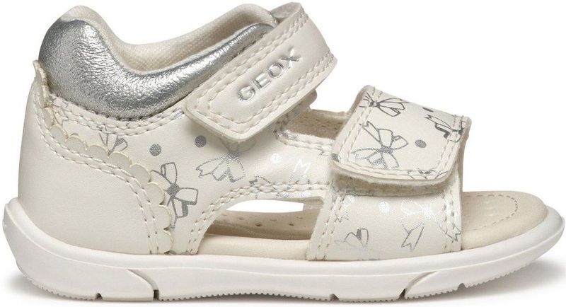 Geox B Zapito Girl, meisjes 0-24, Wit Zilver, 19 EU