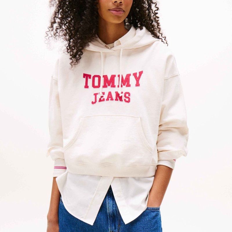 Tommy Jeans Sweatshirt 'VARSITY'  navy / knalrood / wit