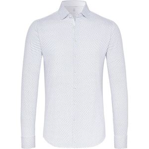Desoto - Overhemd Kent Grafische Print Wit - Heren - Maat XL - Slim-fit