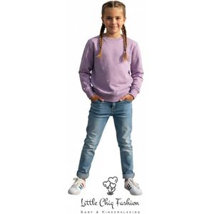 Funkle Meisjes Sweater Lila – All-Over Logo Print – Trendy & Comfortabele Meisjestrui
