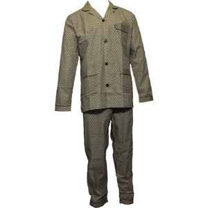 Heren pyjama poplin katoen 9419 56 bruin