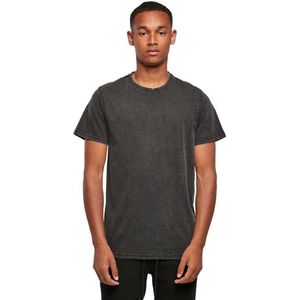 Build your Brand Acid Washed Round Neck Tee BY190 - Black - M