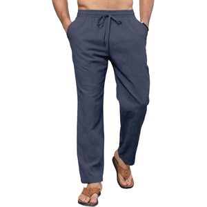 Linnen strandbroek voor heren - Casual zomerbroek met trekkoord en losse pasvorm
