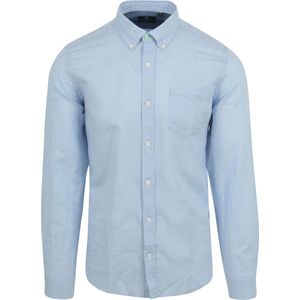 NZA - Effen linnen overhemd in veel kleuren - Rhythm Blue