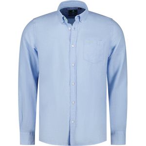New Zealand Auckland - Overhemd Okarito Linnen Lichtblauw - Heren - Maat XL - Regular-fit