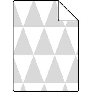 Proefstaal ESTAhome behang grafisch geometrische driehoeken licht warm grijs en mat wit - 26,5 x 21 cm - 128842-S