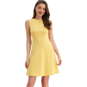 Geruite mouwloze jurk boven de knie - Vrouwen jurk in pied-de-poule patroon