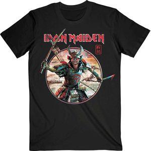 Iron Maiden - Senjutsu Eddie Warrior Circle Heren T-shirt - M - Zwart