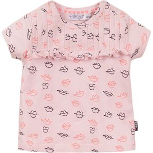 Dirkje - T shirt meisjes - roze met print - Maat 56