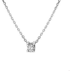 The Jewelry Collection Ketting Zirkonia 41 + 4 cm 4 mm - Zilver
