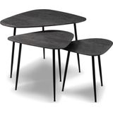 M2 Kollektion Trio Massief Acacia Zwart Salontafel Set