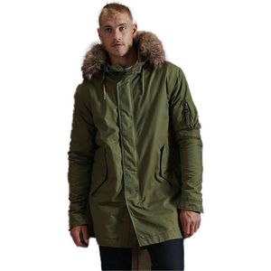 Superdry Service Fur Trim Jasje Groen XS Man