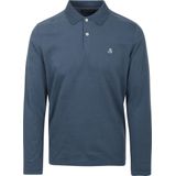 Marc O'Polo - Poloshirt Lange Mouwen Blauw - Modern-fit - Heren Poloshirt Maat M