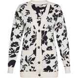usha - Cardigan - V-hals - Met Bloemenmotief - Lange Mouwen