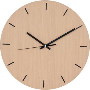 Asti Wall Clock - Wandklok natuurlijke houtstructuur Ø30 cm