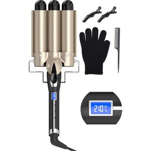 Wafeltang – Wafeltang Voor Dik en Dun Haar – Wave Tang Voor krullen – Krultang met Handschoenen