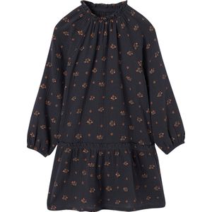 Meisjesjurk - Bloemenprint - Katoen - Lange Mouwen - Ruche