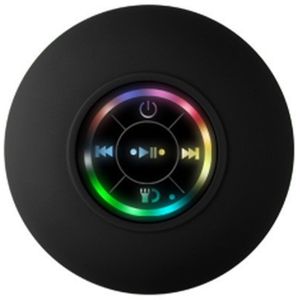 2-pack Bluetooth-doucheluidsprekers met LED - Draagbare draadloze miniluidsprekers met microfoon en zuignap, IPX4 waterdicht, Geschikt voor douche, reizen, zwembad, drijven op rivieren en buitenplezier (zwart) 4-niveau waterdicht