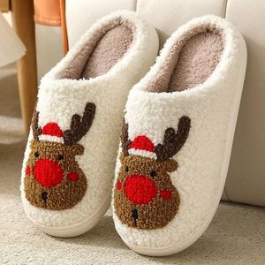 Kerst Elanden Katoenen Slippers – Warme Pluche Huisschoenen met Antislip Zool voor Dames en Heren | Winter Sloffen Cadeau Idee- maat 36/37