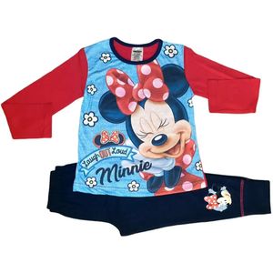 Disney - Minnie Mouse - Pyjama - Maat 110/116 - Rood met blauw