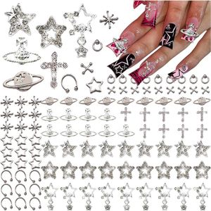 110 stuks 3D-nagelbedels met Strass-steentjes voor Luxe Manicure - Nagelversieringen - Hoge Kwaliteit