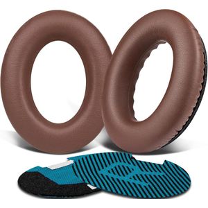 Oorkussens van proteïneleer Geschikt voor Bose-hoofdtelefoons, vervangende oorkussens Geschikt voor Bose QuietComfort 15 QC15 QC25 QC2 QC35/Ae2 Ae2i Ae2w/SoundTrue en SoundLink Over-Ear-serie - Bruin