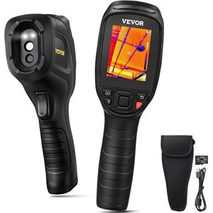 VEVOR 240 x 180 Pixels Handheld Warmtebeeldcamera Infraroodcamera Camera, SD-Kaart Van 64 GB, 4 Beeldmodi En 7 Kleurenpaletten, IP54 Waterdicht, Temperatuurbereik -20-500°C, 9 Uur Levensduur Batterij