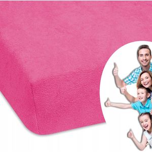 Terry Hoeslaken met Elastiek - Roze - 180x200 cm