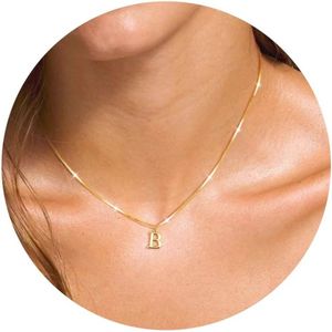 Gepersonaliseerde Naam Hanger - 14K Goud Verzorgde Ketting met Initiaal voor Vrouwen en Meisjes