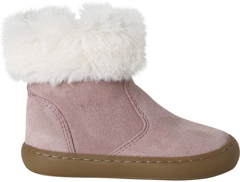 Gevoerde en geritste leren boots voor babymeisjes oudroze